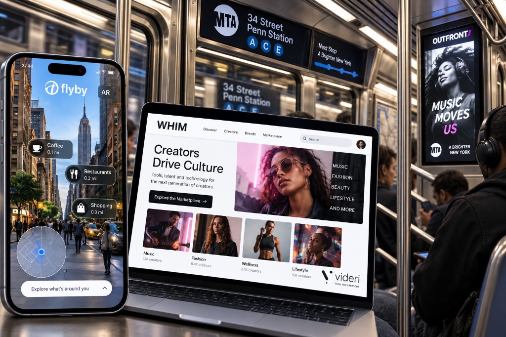 flyby AR and WHIM creator experiences across NYC transit